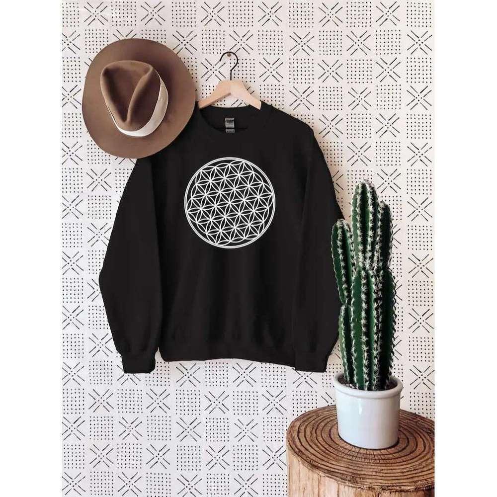 Seed Of Life Flower Of Life Sacred Geometry Crewneck Sweatshirt